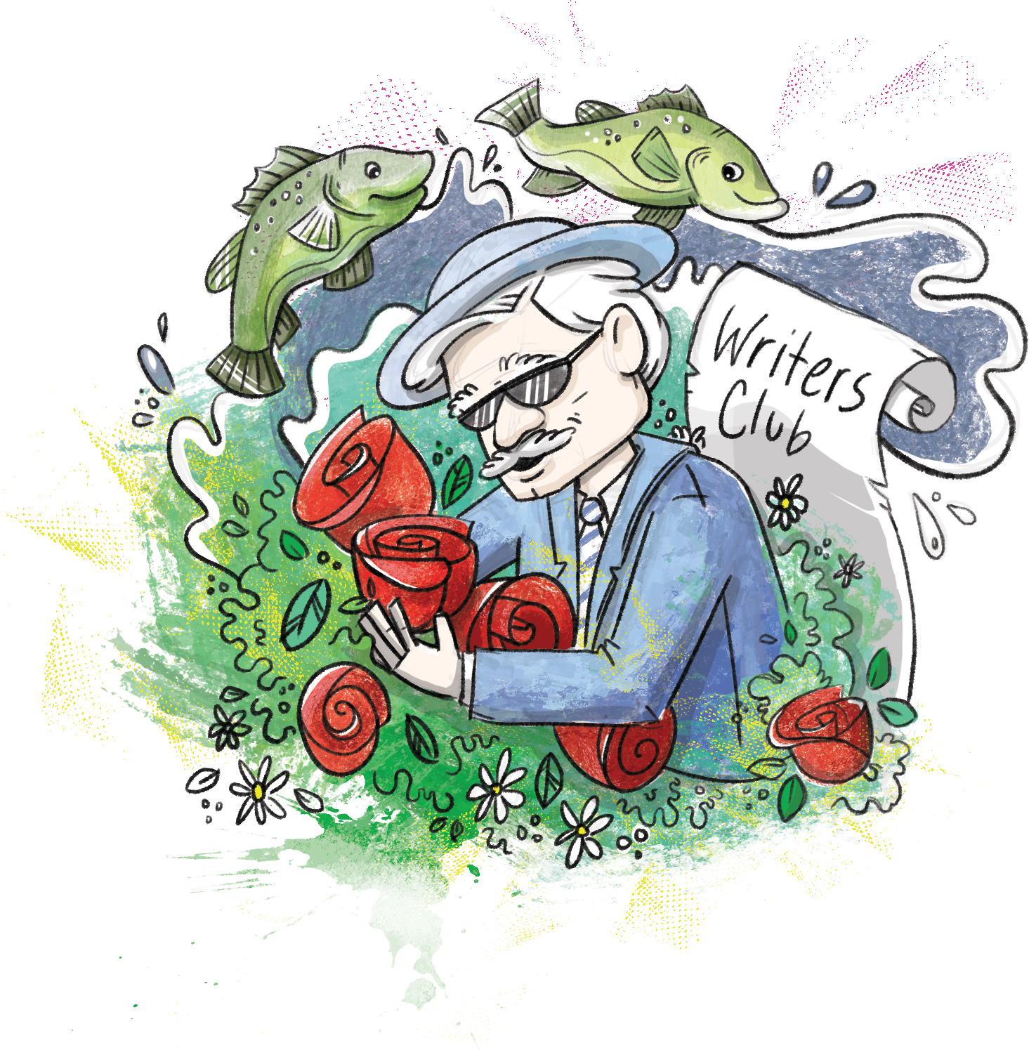 Steve picking roses in his garden